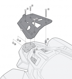 GIVI SRA5113 Aluminum Monokey Topcase Mounting Kit - BMW R1200RT (2014+)
