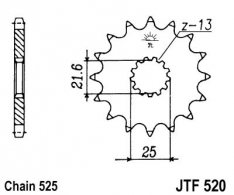 JT Sprockets Steel Front Sprocket 15T for 525 Chains